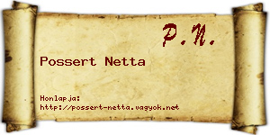 Possert Netta névjegykártya
